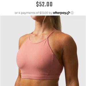 High Neck Rib Knit Sports Bra